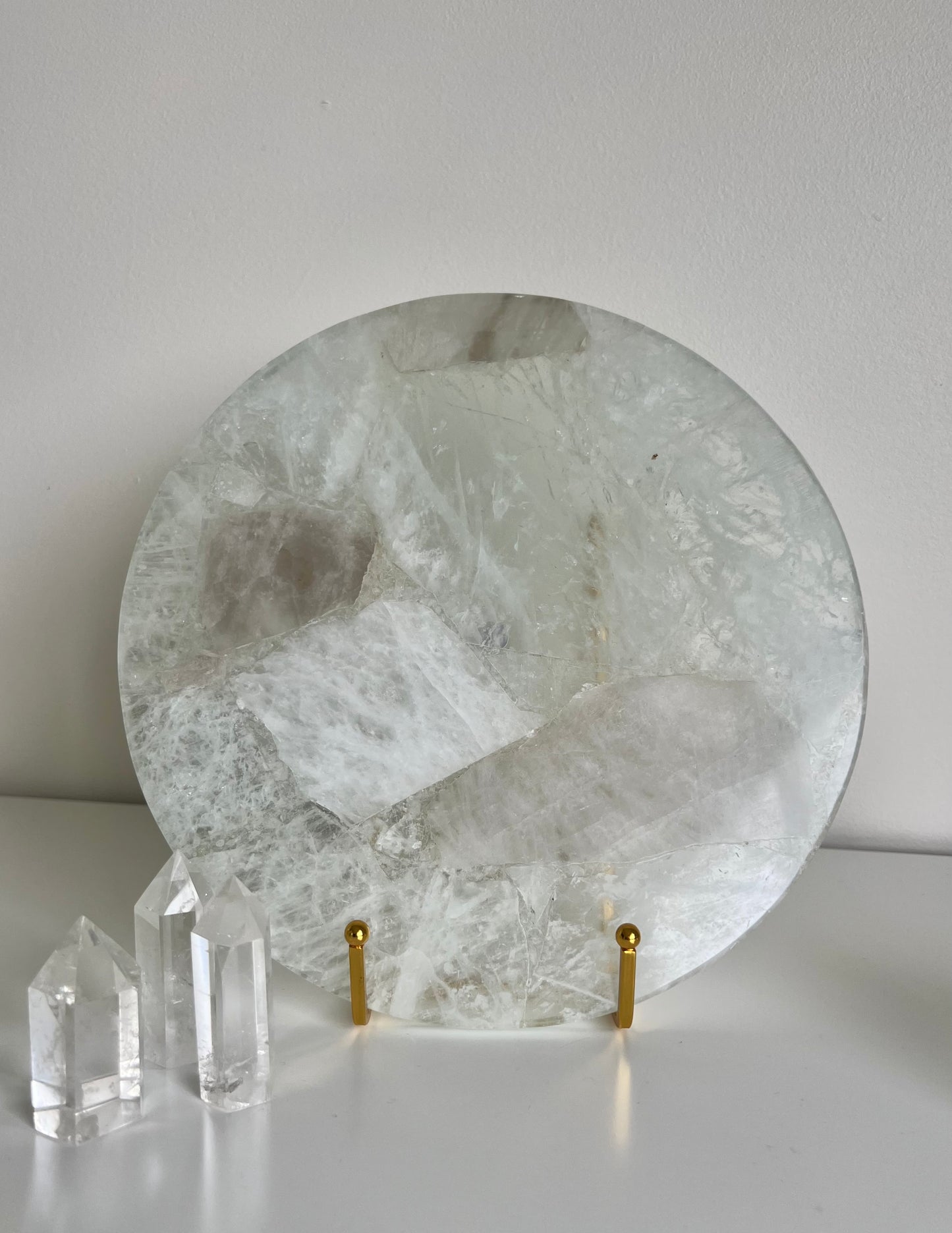 Round Crystal Platter - Clear Quartz 1.02kg