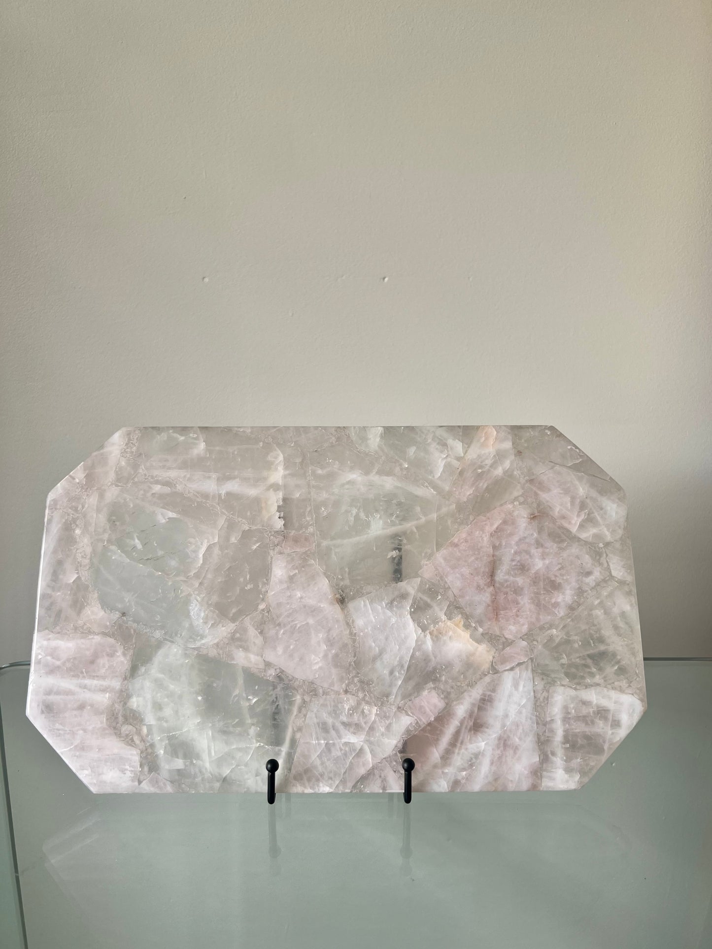 Rectangle Crystal Platter - Rose Quartz 1.71kg