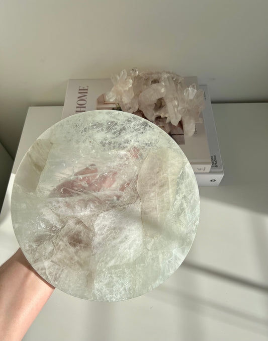 Round Crystal Platter - Clear Quartz 1.02kg