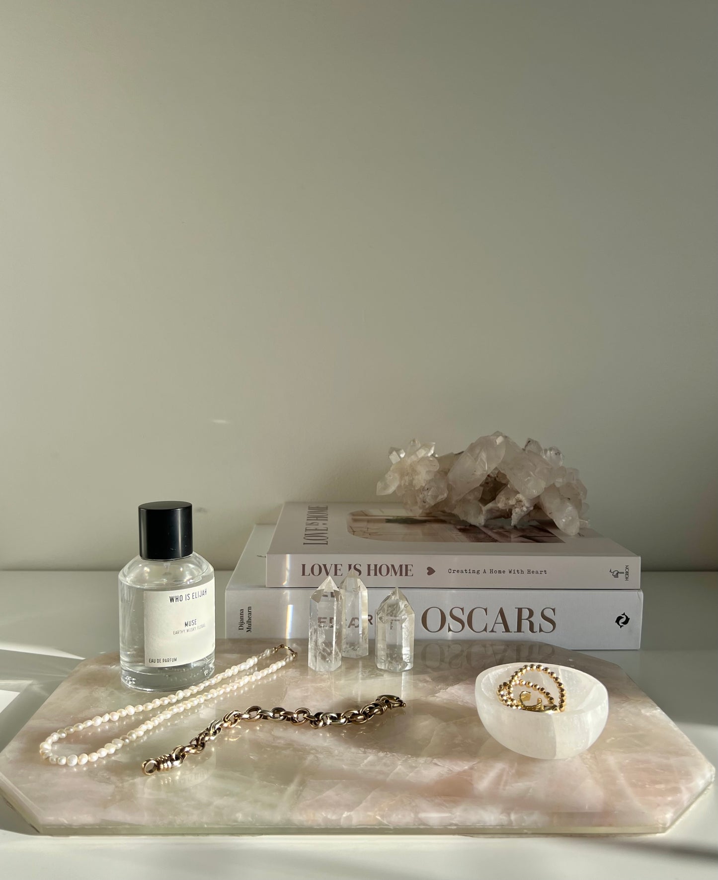 Rectangle Crystal Platter - Rose Quartz 1.71kg