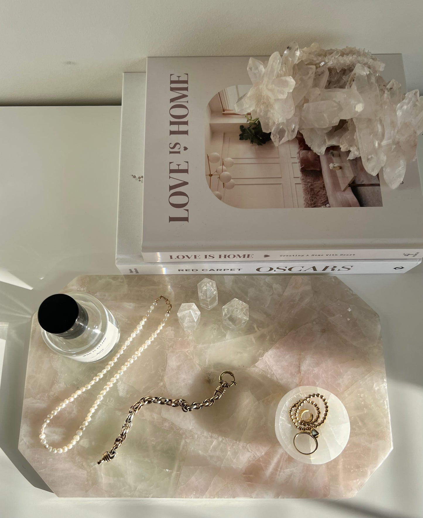 Rectangle Crystal Platter - Rose Quartz 1.71kg