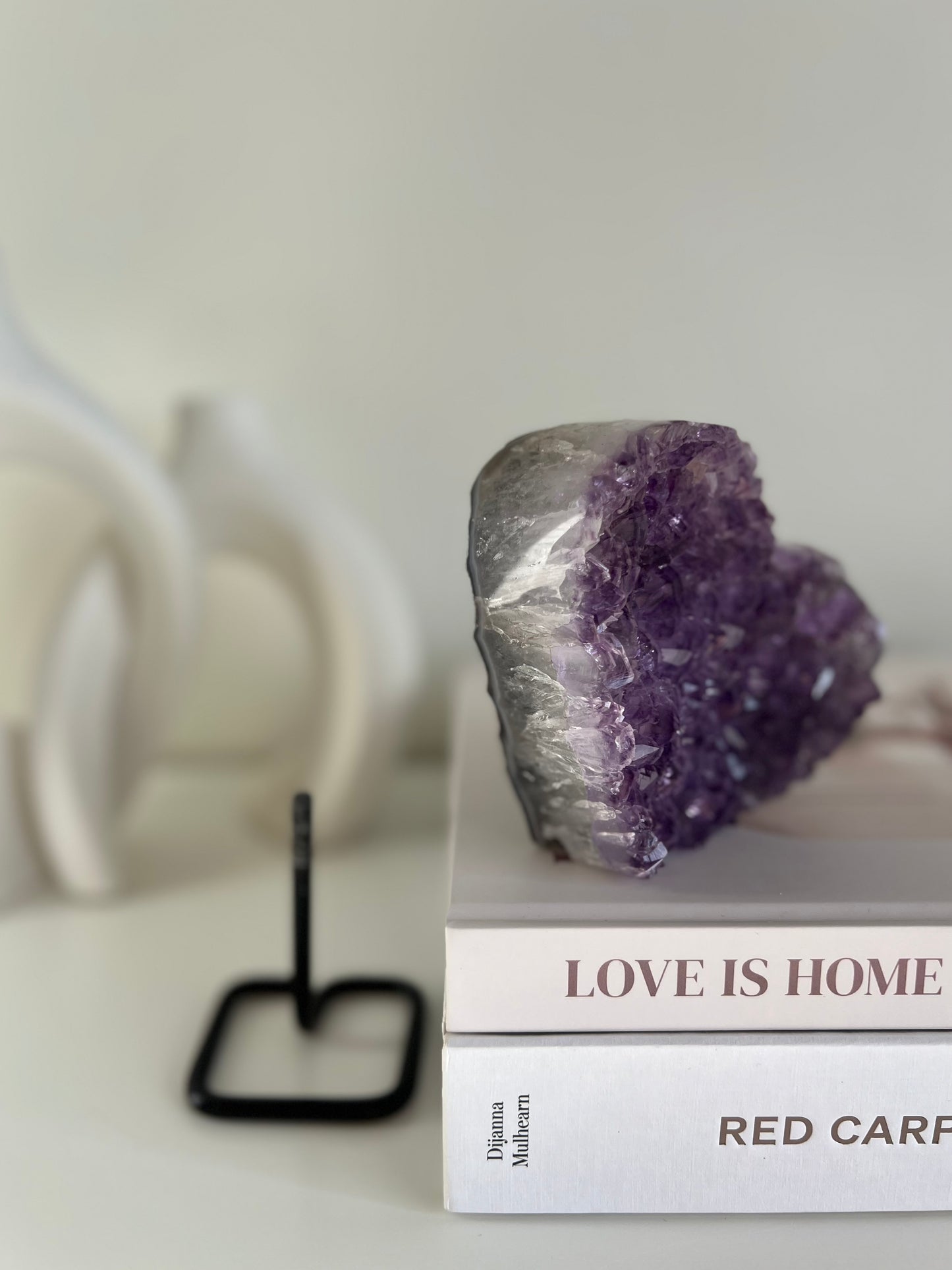 Purple Amethyst Heart on Stand - 752g