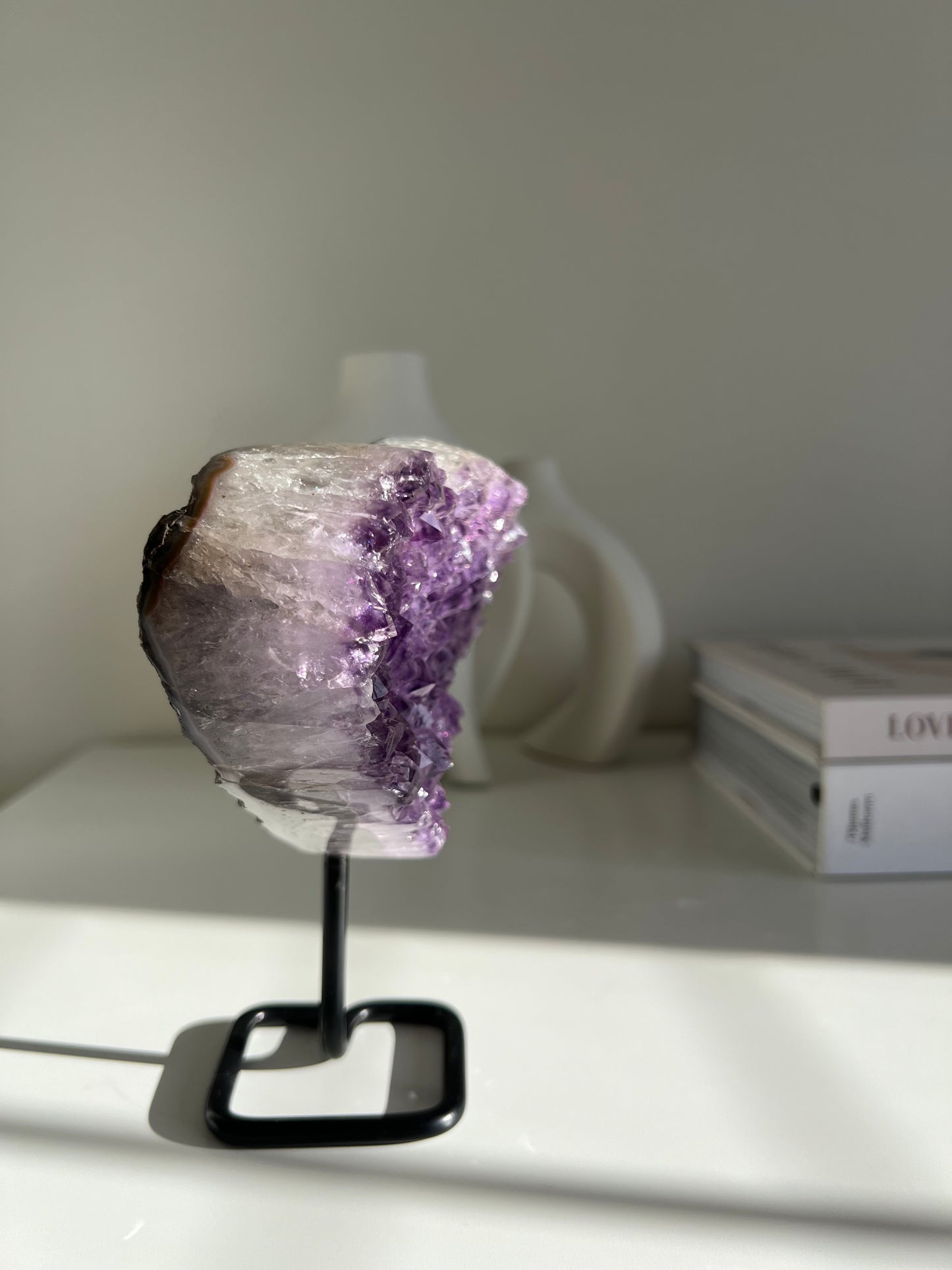 Purple Amethyst Heart on Stand - 752g