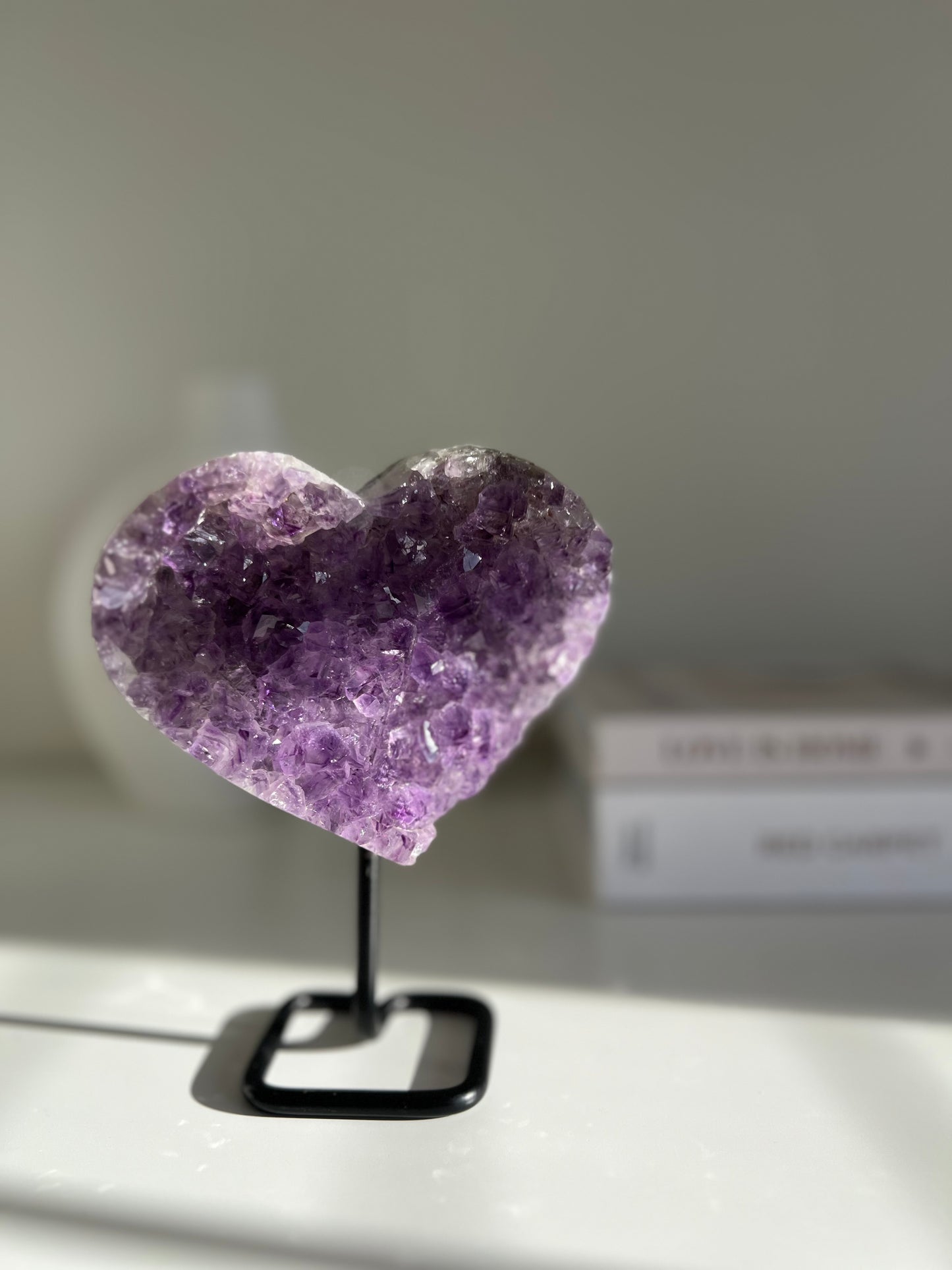 Purple Amethyst Heart on Stand - 752g