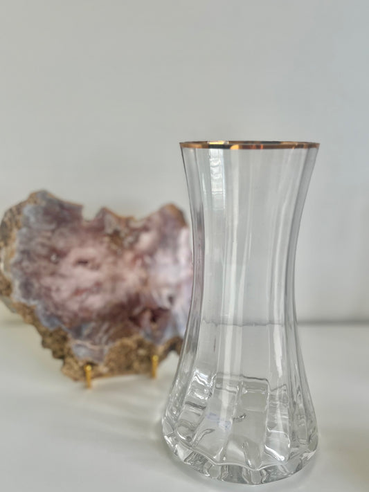 Glass Vase with Gold Trim - Medium