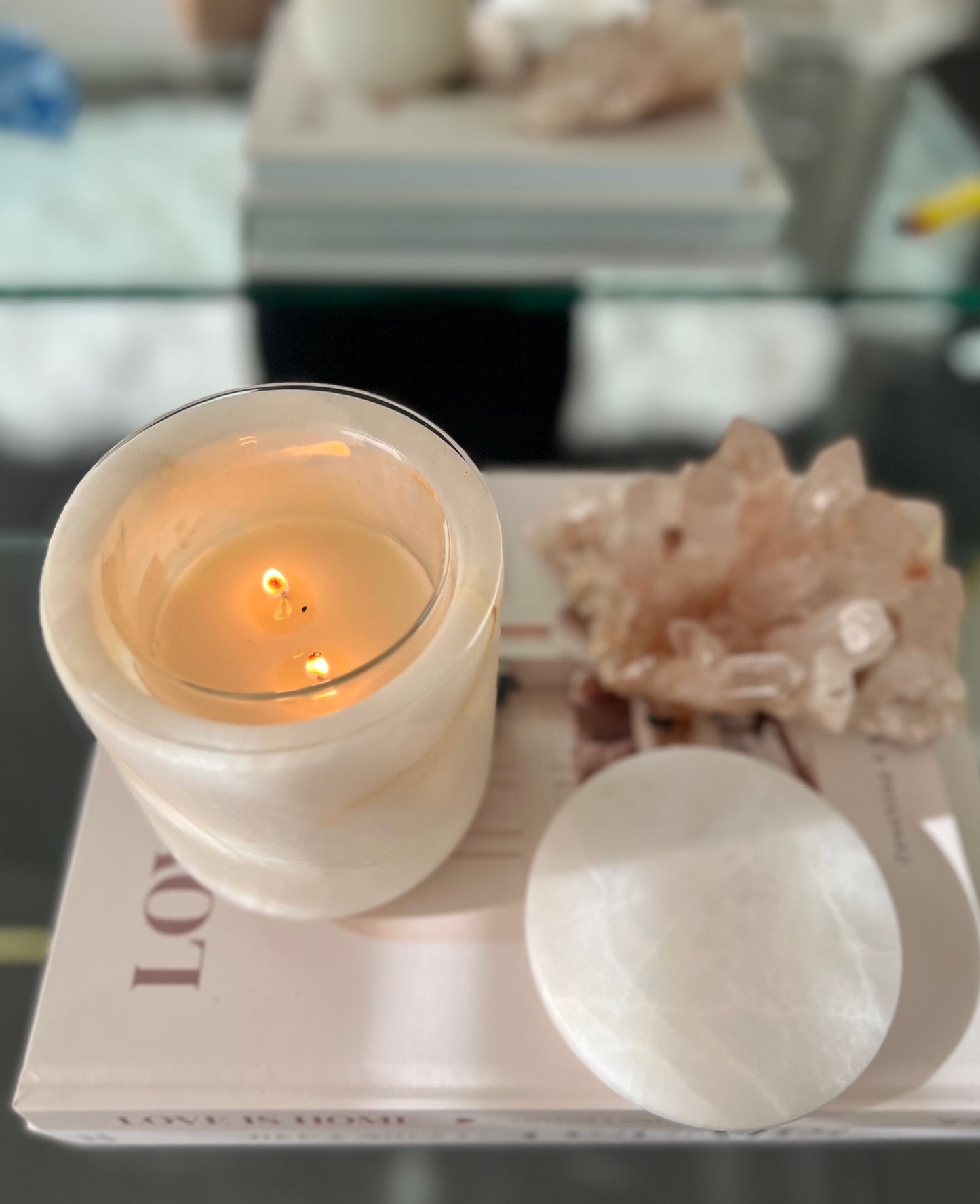 Onyx Candle Holder - Pink 1.55kg