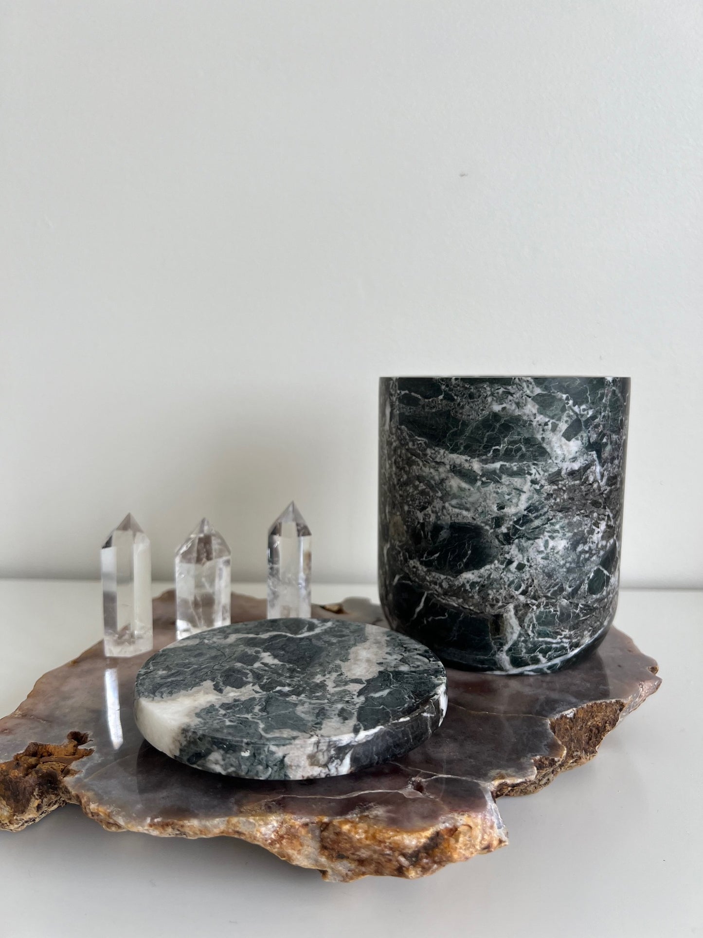 Onyx Candle Holder - Black Marble 1.55kg
