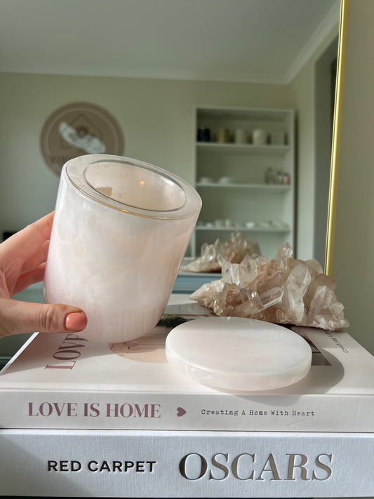 Onyx Candle Holder - Pink 1.55kg