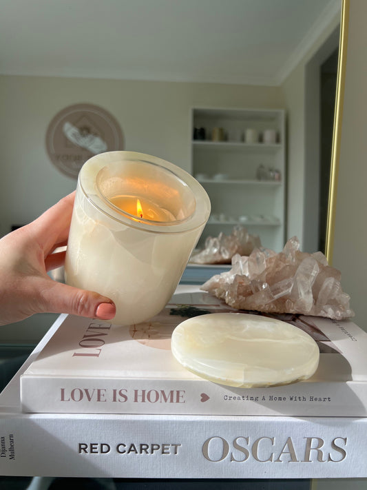 Onyx Candle Holder - Natural 1.55kg