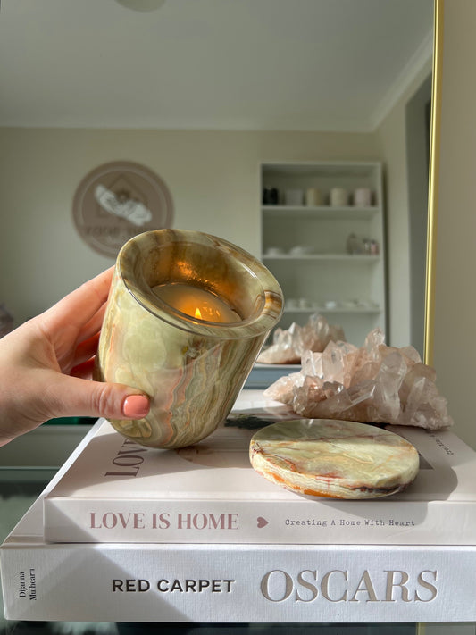 Onyx Candle Holder - Green 1.55kg