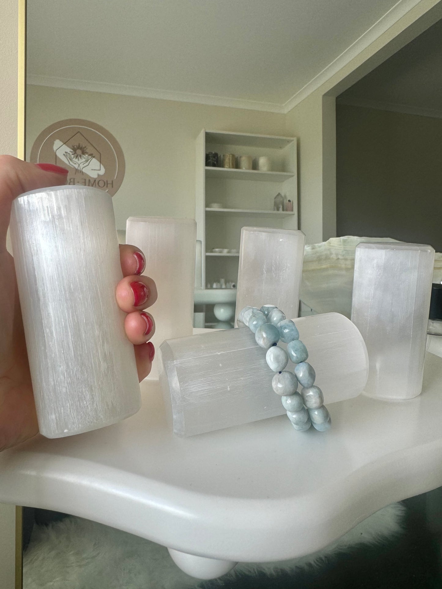 Selenite Harmoniser Cylinder - 333g