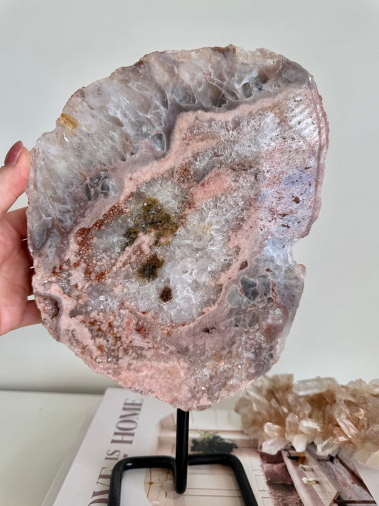 Pink Amethyst Slab on Stand - 2.45kg