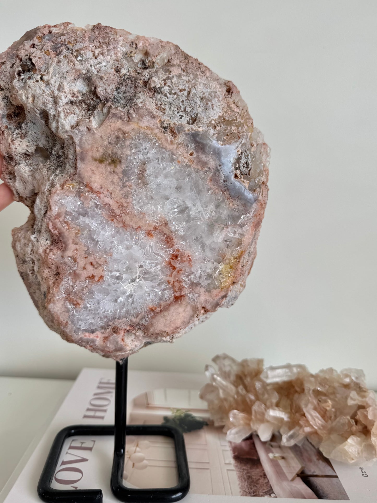 Pink Amethyst Slab on Stand - 2.45kg