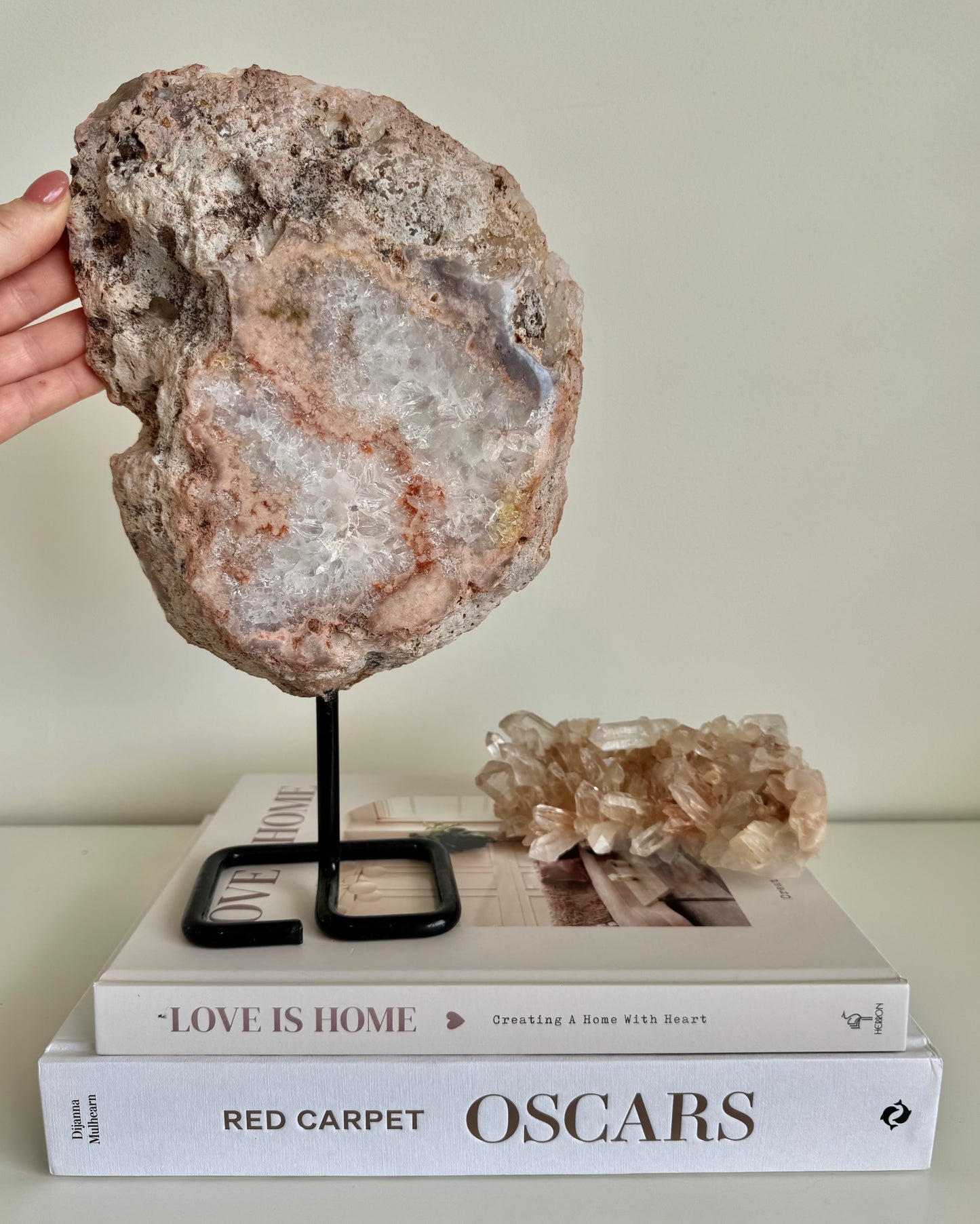 Pink Amethyst Slab on Stand - 2.45kg