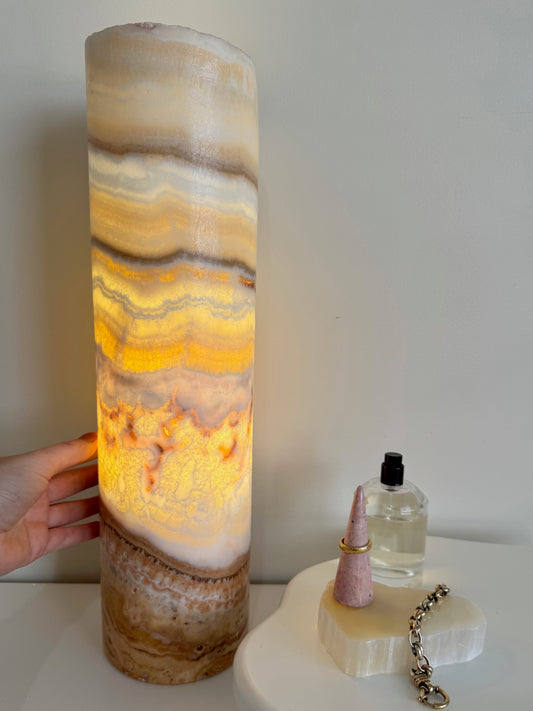 Calcite Lamp - Sunset, round