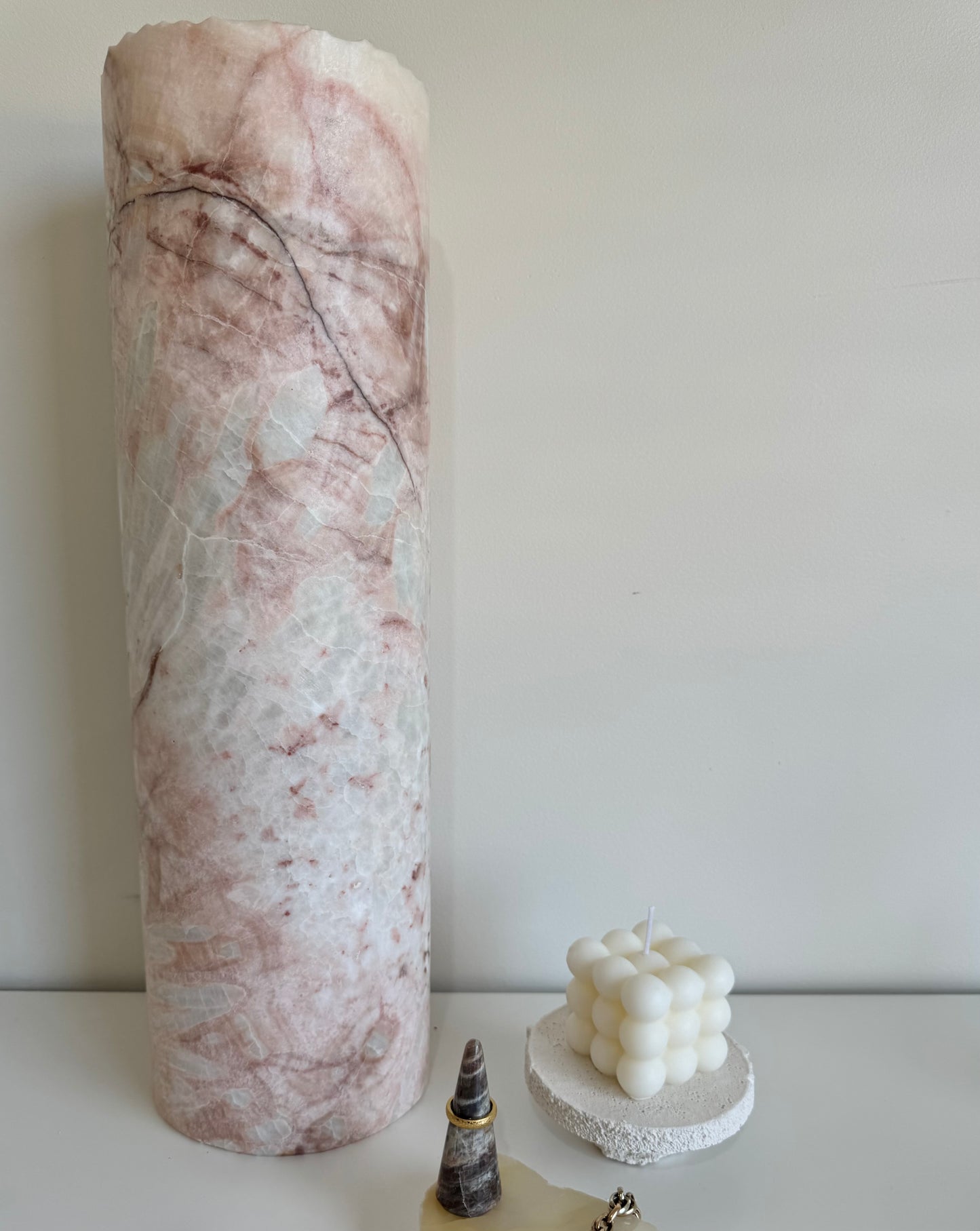 Calcite Lamp - Cherry Blossom