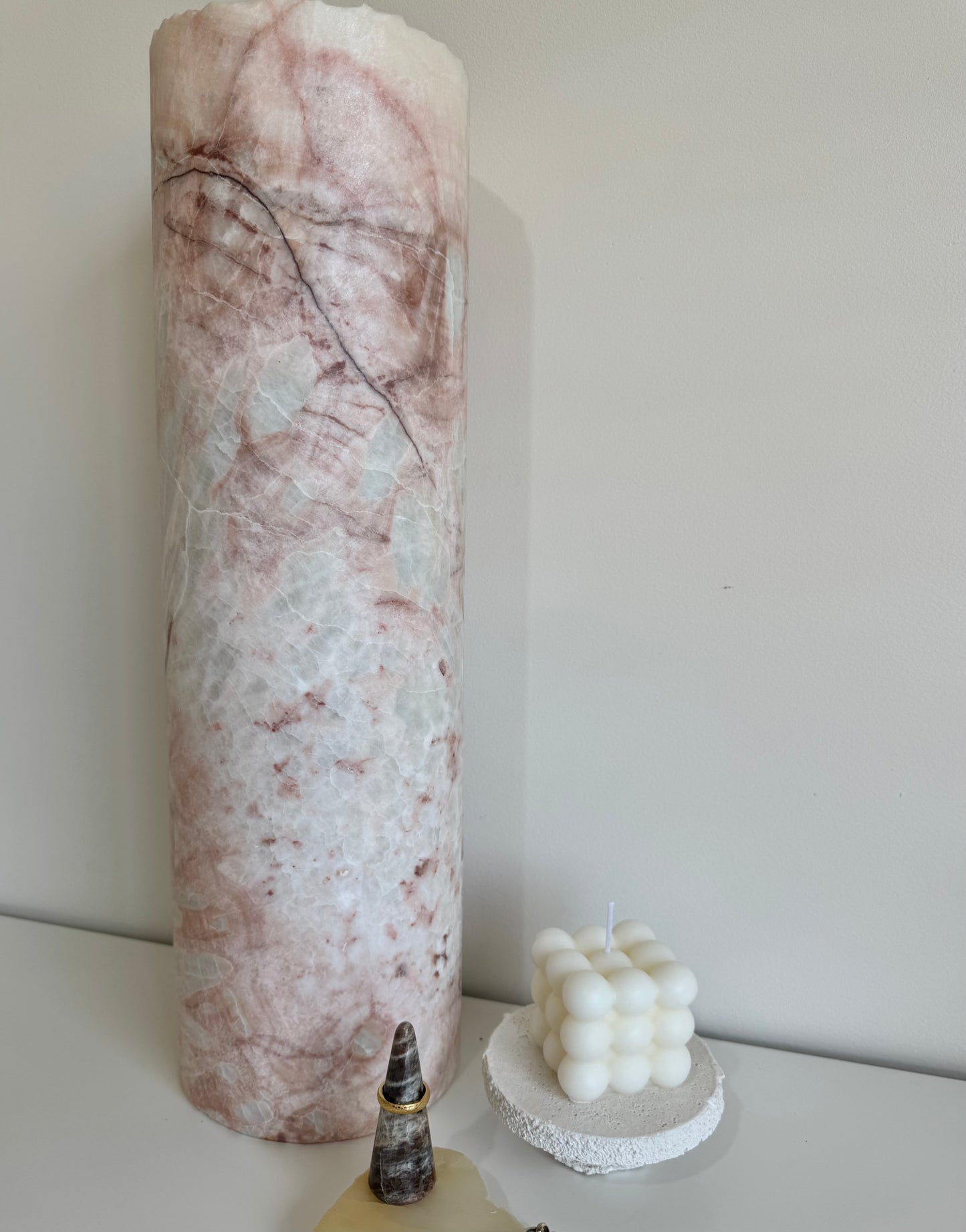 Calcite Lamp - Cherry Blossom