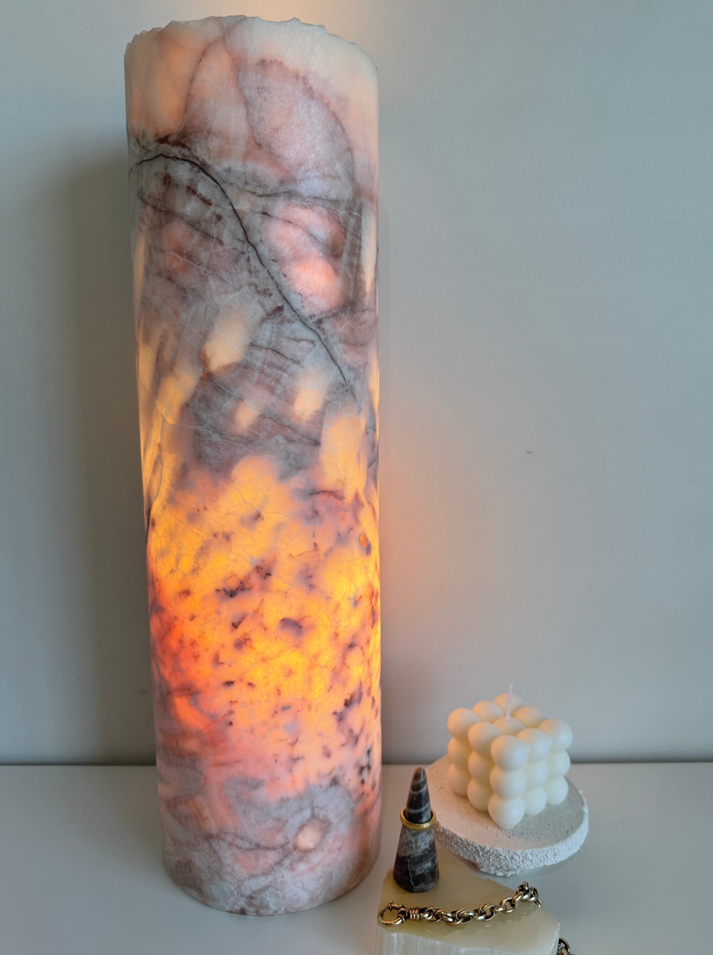 Calcite Lamp - Cherry Blossom