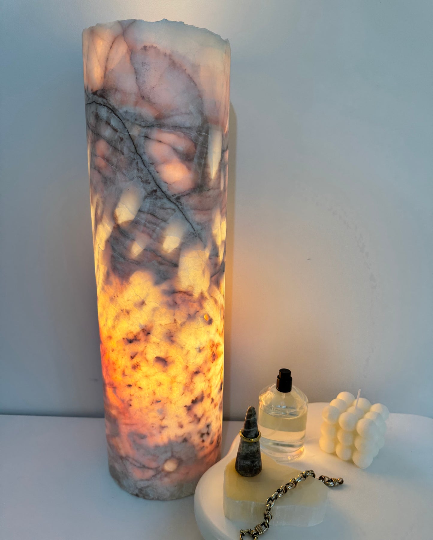 Calcite Lamp - Cherry Blossom