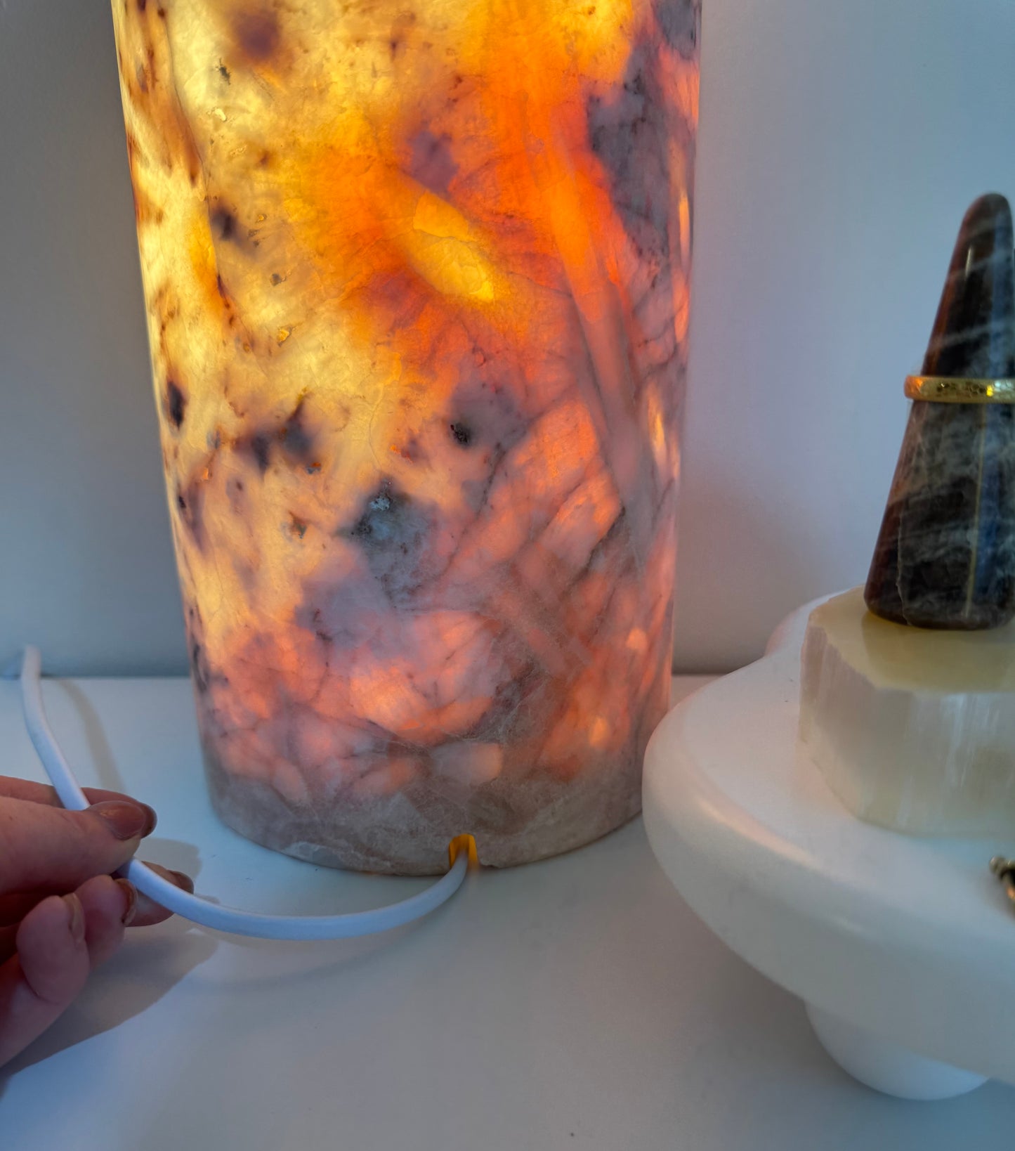 Calcite Lamp - Cherry Blossom