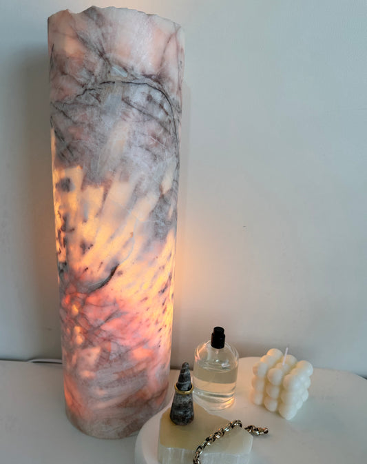 Calcite Lamp - Cherry Blossom