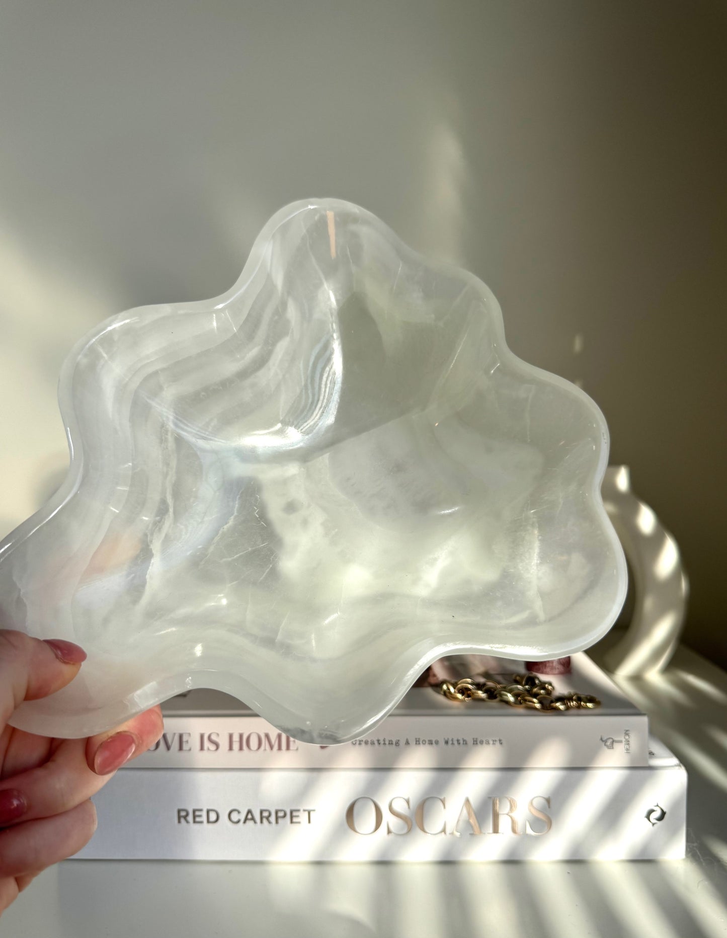 Calcite Bowl - Scalloped