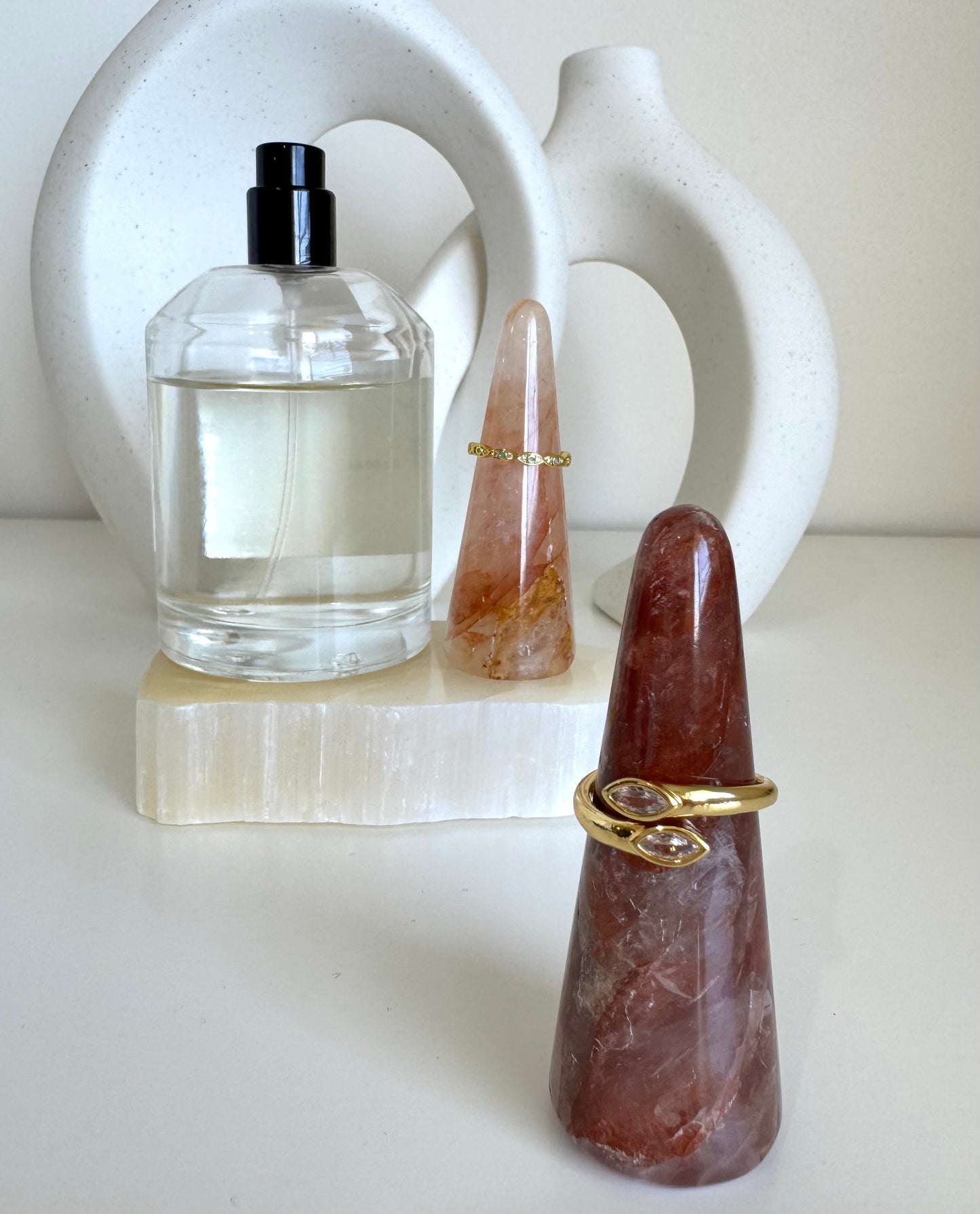 Ring Holder - Fire Quartz Crystal