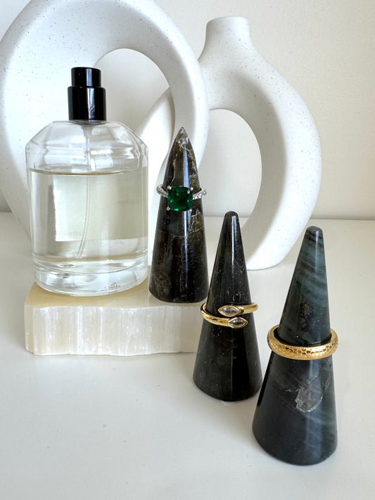 Ring Holder - Labradorite Crystal