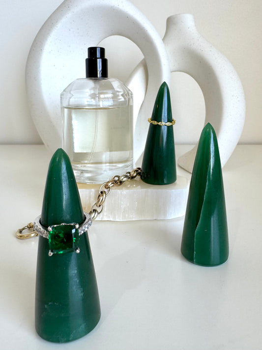 Ring Holder - Green Jade Crystal