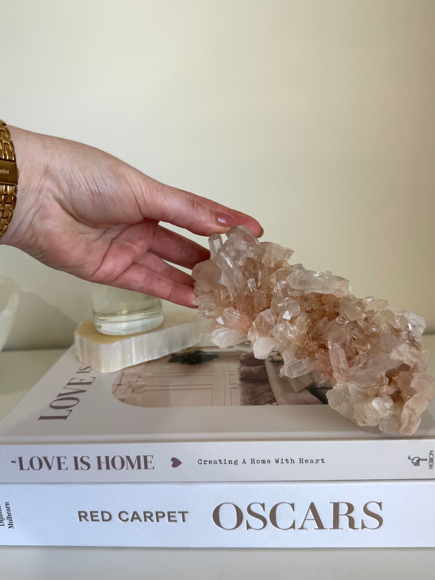 Pink Himalayan Quartz Cluster