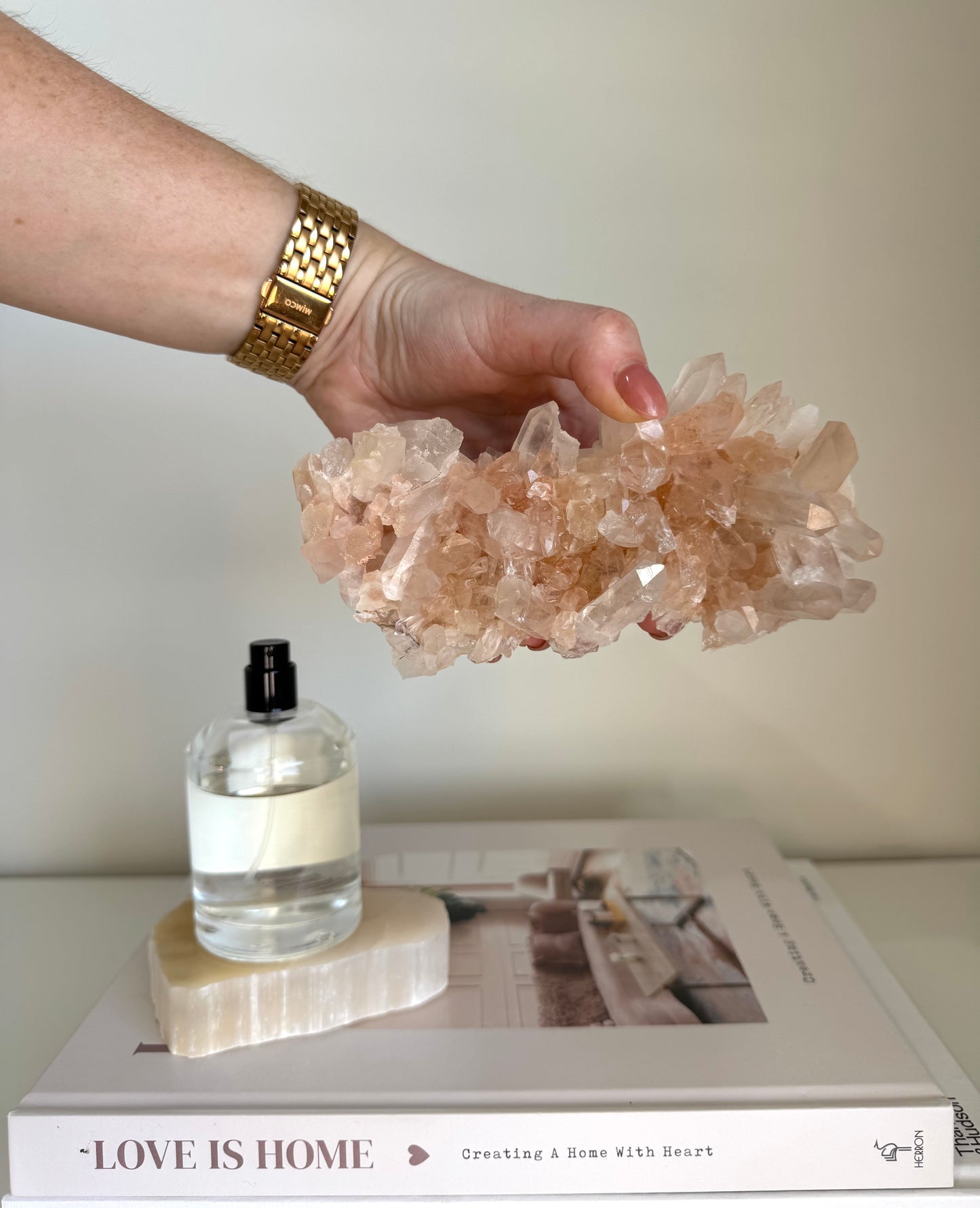 Pink Himalayan Quartz Cluster