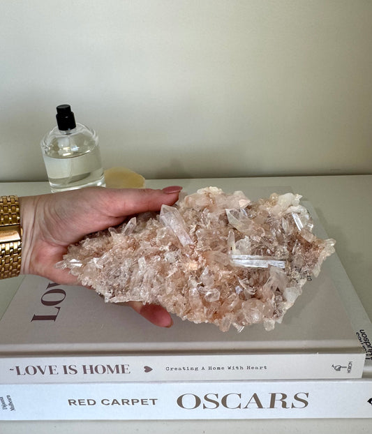 Pink Himalayan Quartz Cluster