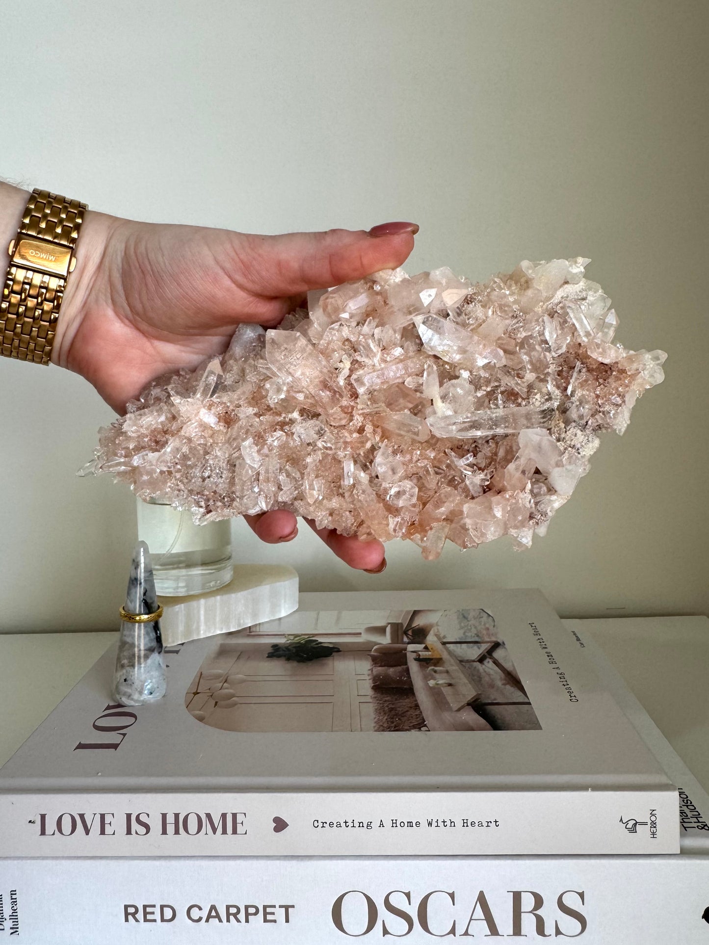Pink Himalayan Quartz Cluster