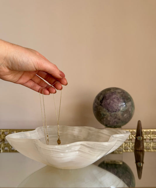 Calcite Bowl - Scalloped