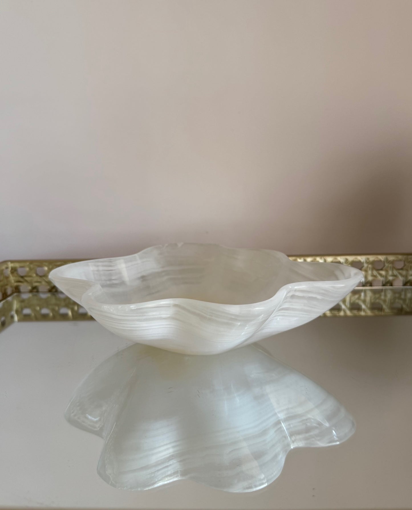 Calcite Bowl - Scalloped