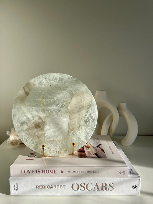 Round Crystal Platter - Clear Quartz 1.02kg