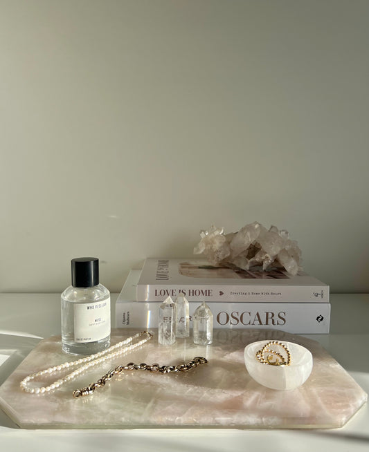 Rectangle Crystal Platter - Rose Quartz 1.71kg