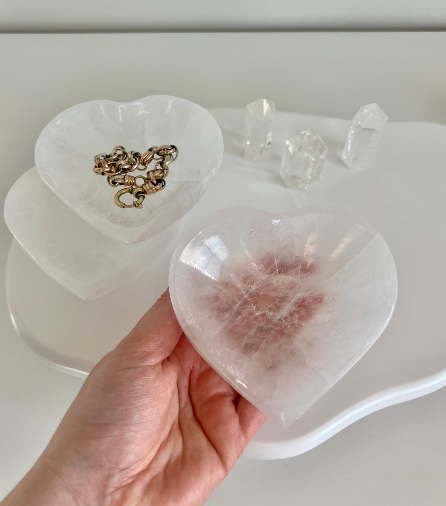 Selenite Heart Bowl - 320g