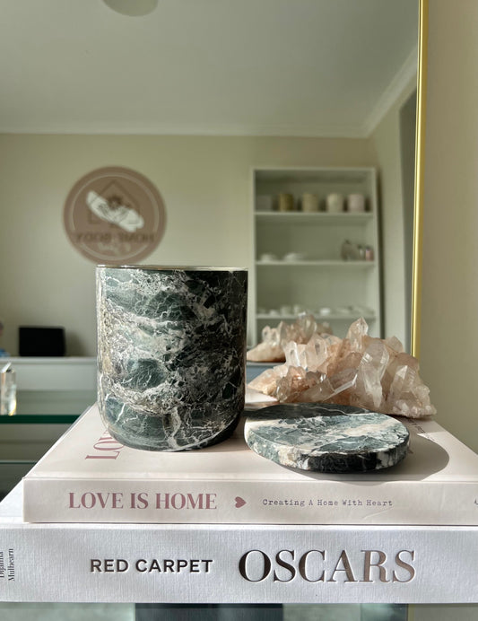 Onyx Candle Holder - Black Marble 1.55kg