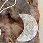 Selenite Engraved Moon - 131g