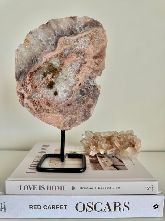 Pink Amethyst Slab on Stand - 2.45kg