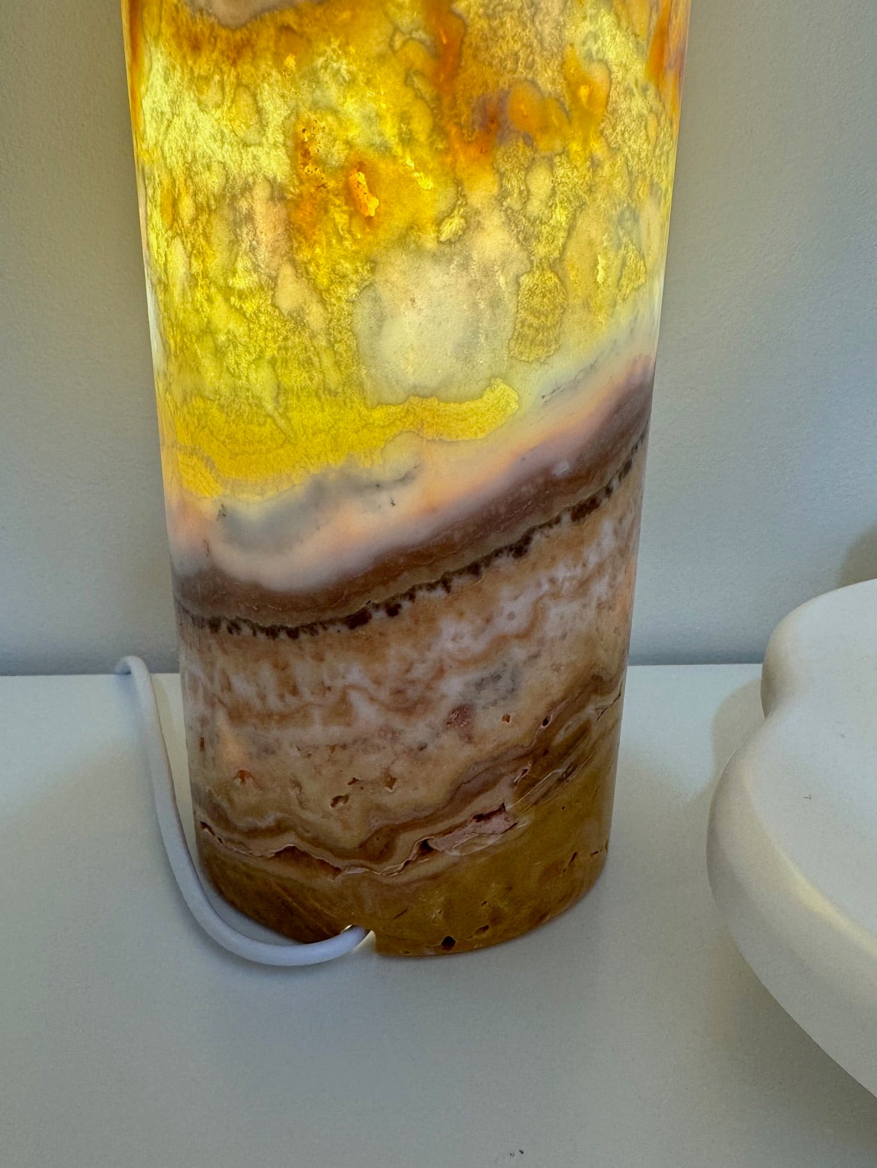 Calcite Lamp - Sunset, round