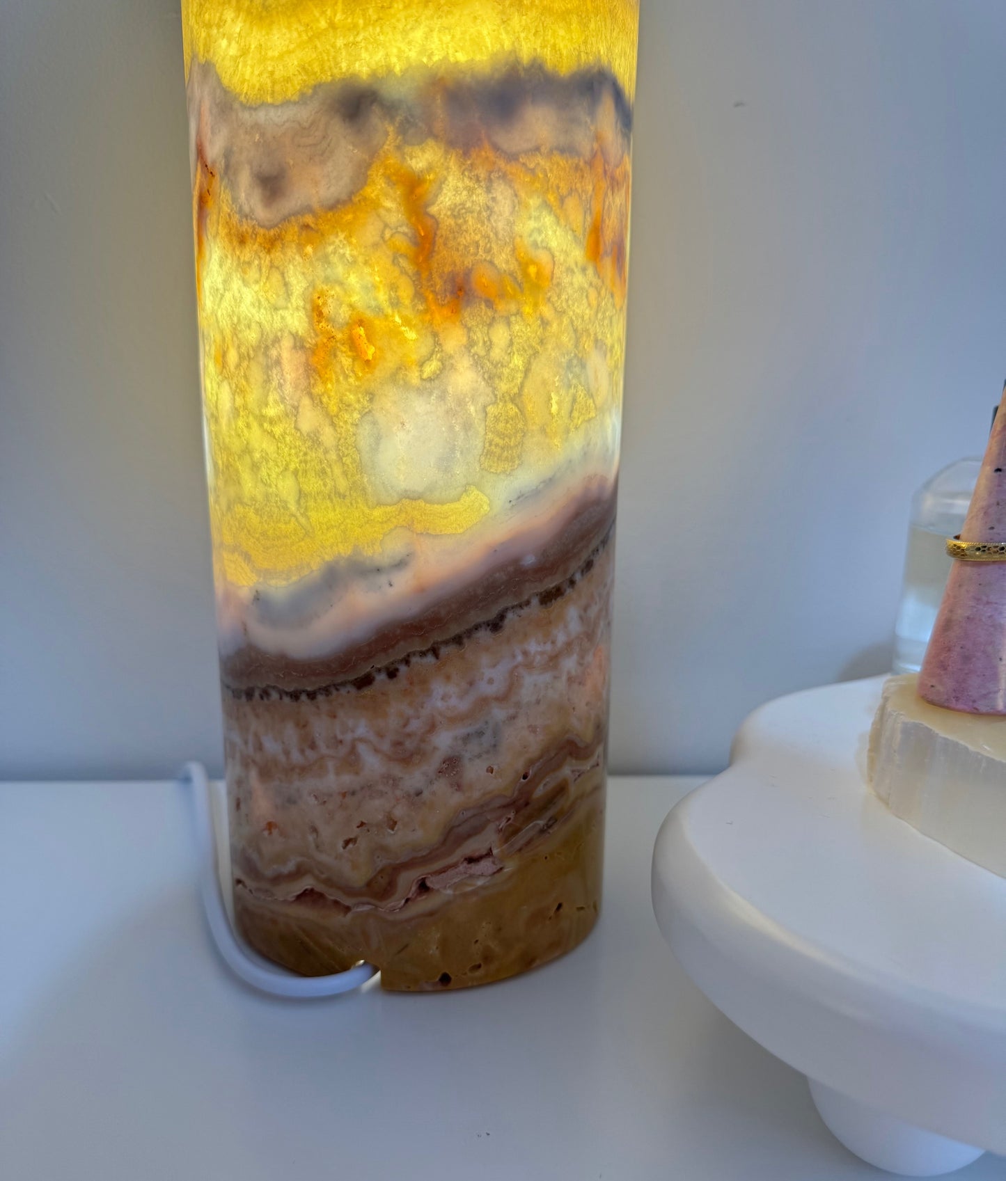 Calcite Lamp - Sunset, round