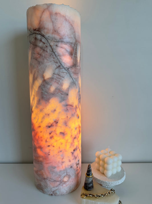 Calcite Lamp - Cherry Blossom